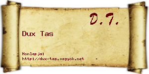Dux Tas névjegykártya